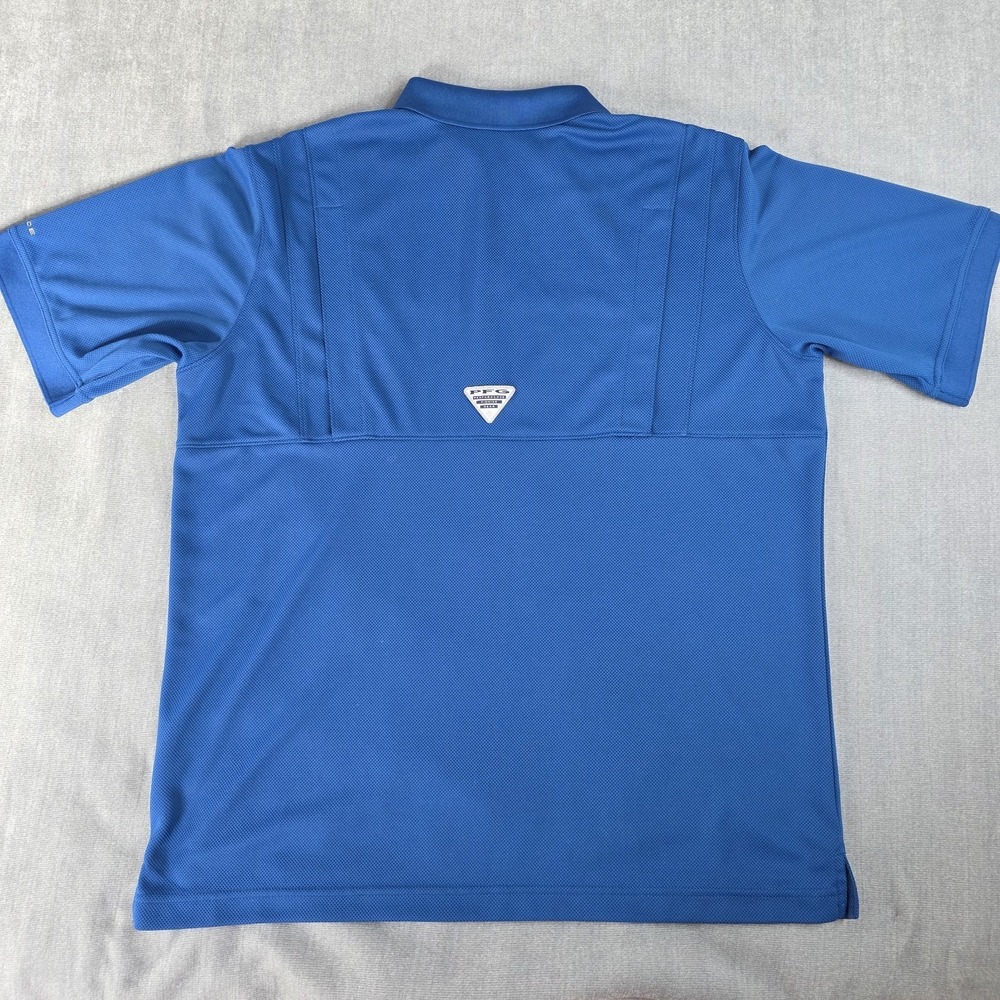 Columbia Polo Shirt Mens Large PFG Perfect‎ Cast Blue Vented Omni-Shade XM6930 - Picture 8 of 15